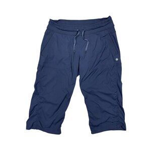 Lululemon Dance Studio Cropped Pants Size 10 Blue Drawstring Waist Jogger